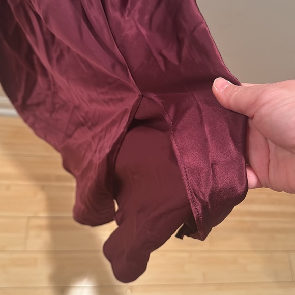 NWT Banana Republic Dark Cherry Divine Silk One Shoulder Dress Large - Picture 6 of 10